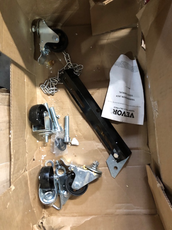 Photo 1 of ***PARTS ONLY**VEVOR Transmission Jack,1/2Ton/1100lbs Capacity Hydraulic Telescopic Transmission Jack, 2-Stage Transmission Jack Stand with Foot Pedal, 360° Swivel Wheel, Garage/Shop Lift Hoist (DESCRIPTION & STOCK PHOTO FOR REFERENCE)