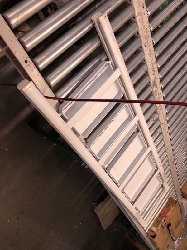 Photo 1 of ***DAMAGED - DENTED - NO PACKAGING - SEE PICTURES***
JOISCOPE 5 Step Ladder, Foldable Step Stools for Adults with Wide Anti-Slip Pedal, 600lbs Lightweight Sturdy Steel Ladder,Convenient Handgrip,Portable Folding Ladder for Home Kitchen Office,White