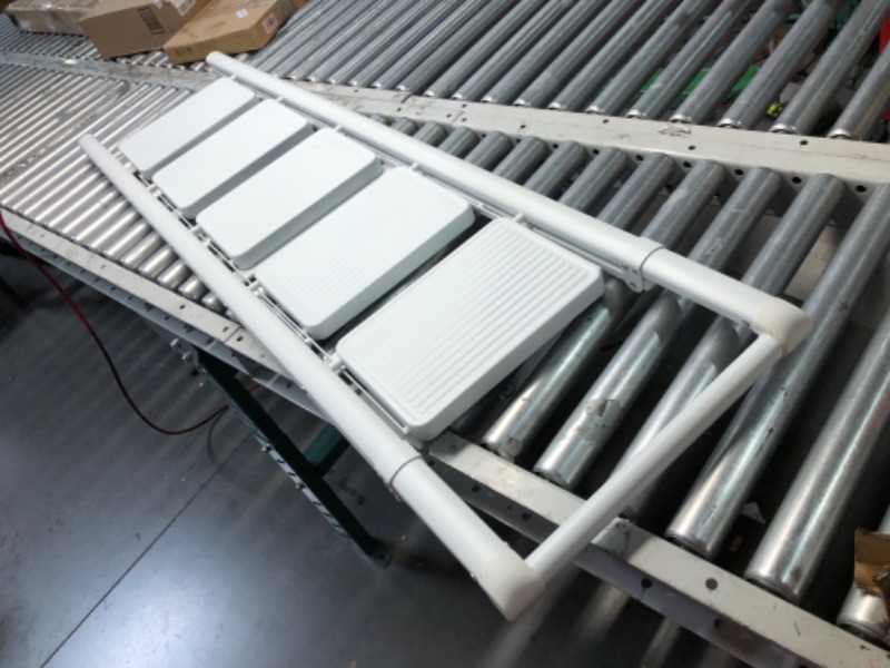 Photo 1 of ***DAMAGED - DENTED - NO PACKAGING - SEE PICTURES***
JOISCOPE 5 Step Ladder, Foldable Step Stools for Adults with Wide Anti-Slip Pedal, 600lbs Lightweight Sturdy Steel Ladder,Convenient Handgrip,Portable Folding Ladder for Home Kitchen Office,White