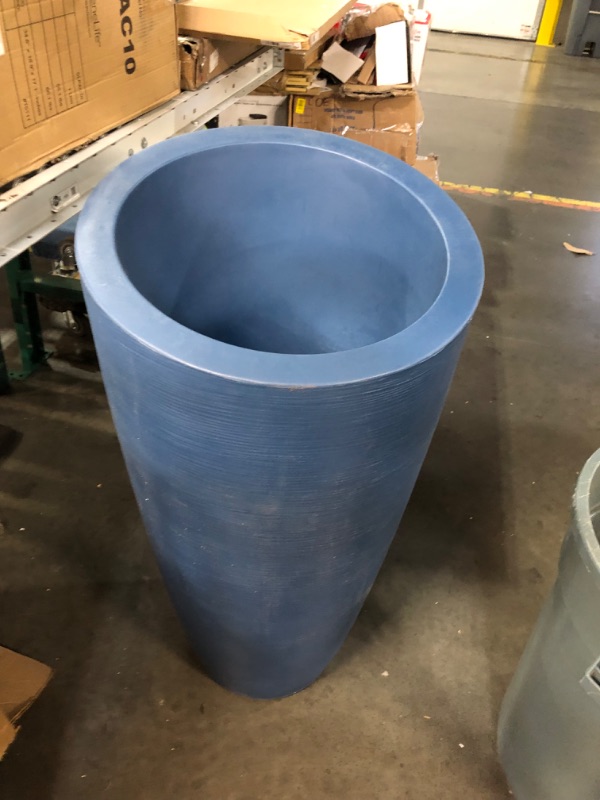 Photo 1 of (please see all images) Mayne Inc. Modesto 42in Tall Planter - Neptune Blue - 22in L x 22in W x 42in H - 12 Gallons of Soil Capacity (8881-NB)