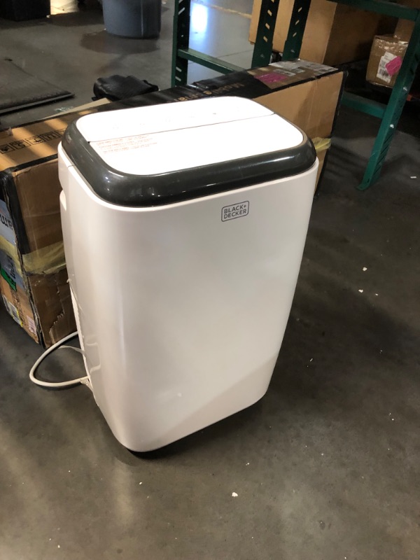 Photo 1 of ***USED - NO PACKAGING - POWERS ON - UNABLE TO TEST FURTHER - SEE PICTURES***
BLACK+DECKER Portable Air Conditioner, 8,000 BTU for Rooms Up To 350 Sq. Ft., Portable AC with Full Function Remote Control & Window Kit, BPT05WTBA, White