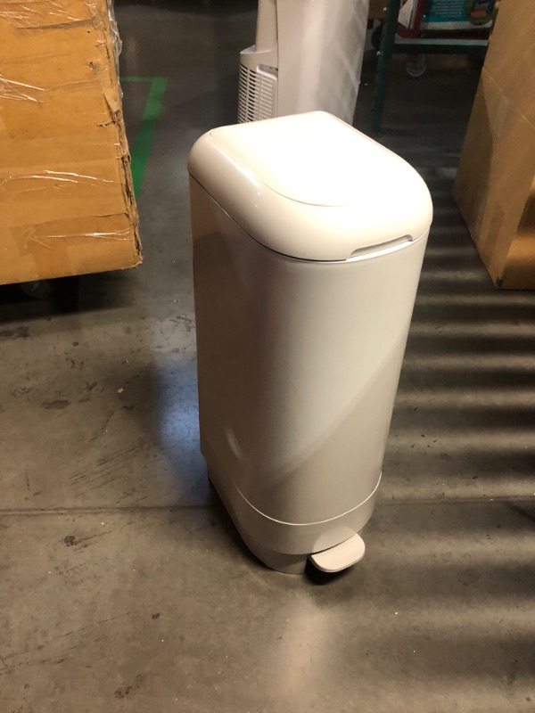Photo 1 of ***DAMAGED - LATCH ON TOP BROKEN - NO REFILLS - SEE PICTURES***
Diaper Genie Signature Pail (Grey) Holds Up to 846 Newborn-Sized Diapers Per Refill