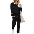 Photo 1 of  *USED*Sweatsuits Womens 2pcs Sets Jogger Set Casual 2 Piece Outfit Striped Sweatshirts Long Tracksuits L