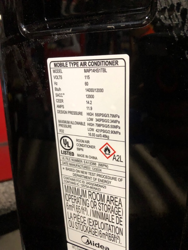 Photo 1 of ***USED - POWERS ON - UNABLE TO TEST FURTHER - NO PACKAGING - LIKELY MISSING PARTS***
Midea Duo 14,000 BTU (12,000 BTU SACC) High Efficiency Inverter Ultra Quiet Portable Air Conditioner, with Heat up to 550 Sq. Ft., Works with Alexa/Google Assistant, wit