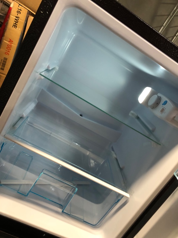 Photo 1 of ***USED - MAJOR DAMAGE - SEE COMMENTS***
3.8 Cu.Ft Mini Fridge with Bottom Freezer and Drawer, 2 Door Small Compact Refrigerator with 7 Adjustable Temperature Settings for Bedroom, Dorm, Office, Apartment, Large Capacity, Silver