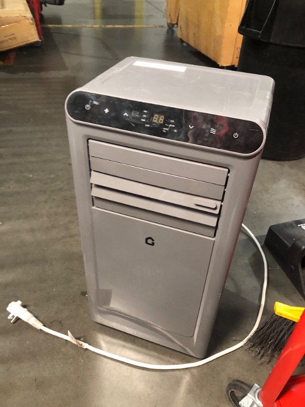 Photo 1 of ***INCOMPLETE - MISSING REMOTE - DAMAGED - SEE PICTURES***
GarveeHome 10,000 BTUs Portable Air Conditioner with Dehumidifier, Cooling, Fan 3-In-1, Drainage-Free Cooling, Cools Up to 450 Sq. Ft. with Remote Control, Grey
