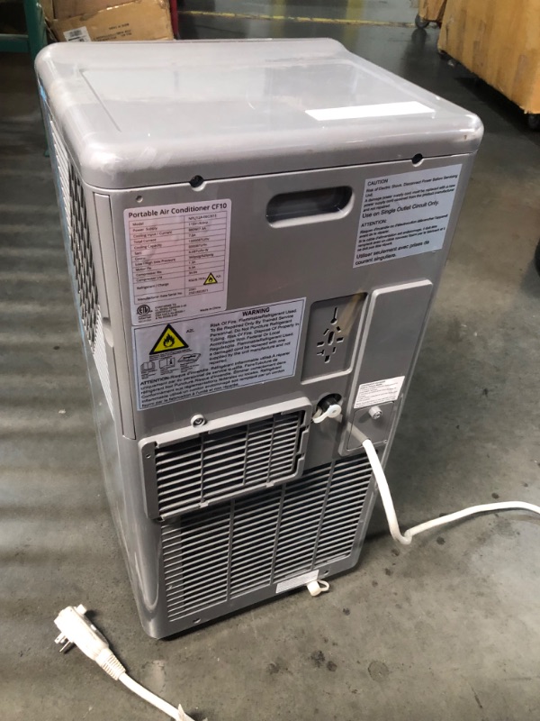 Photo 1 of ***INCOMPLETE - MISSING REMOTE - DAMAGED - SEE PICTURES***
GarveeHome 10,000 BTUs Portable Air Conditioner with Dehumidifier, Cooling, Fan 3-In-1, Drainage-Free Cooling, Cools Up to 450 Sq. Ft. with Remote Control, Grey