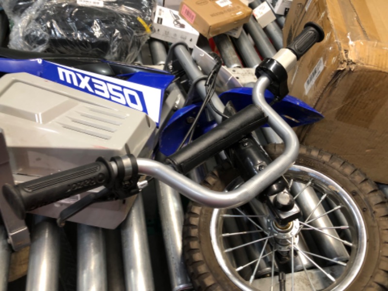 Photo 1 of ***USED - PLASTIC DAMAGED - DIRTY - DOESN'T POWER ON OR CHARGE - UNABLE TO TROUBLESHOOT***
Razor MX350 Dirt Rocket Electric Motocross Bike, Blue, 10-12 inches