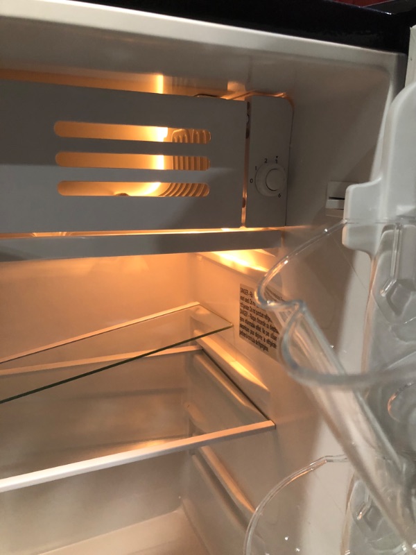 Photo 1 of ***USED - SCUFFED AND SCRAPED - POWERS ON - UNABLE TO TEST FURTHER***
ARCTIC CHEF ACFR322 RCA Mini Refrigerator, Compact Freezer Compartment, Adjustable Thermostat Control, Reversible Door, Ideal Fridge for Dorm, Office, Apartment, Platinum Stainless, 3.2