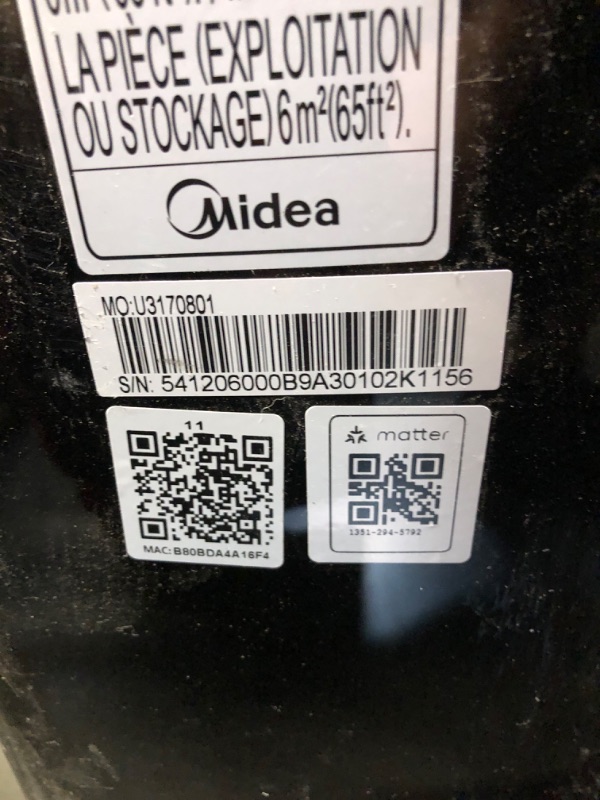 Photo 1 of ***DAMAGED - SEE PICTURES - POWERS ON - UNABLE TO TEST FURTHER - NO PACKAGING - LIKELY MISSING PARTS***
Midea Duo 14,000 BTU (12,000 BTU SACC) High Efficiency Inverter Ultra Quiet Portable Air Conditioner, with Heat up to 550 Sq. Ft., Works with Alexa/Goo