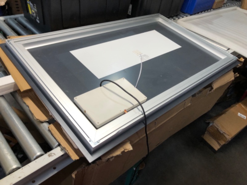 Photo 1 of ***DAMAGED - BOTTOM OF MIRROR DOESN'T WORK - SEE PICTURES***
48X30 LED Bathroom Mirror with Lights, Anti-Fog, Backlit + Front Lit, Lighted Bathroom Vanity Mirror for Wall, Memory Function, Dimmable, Tempered Glass, Shatter-Proof, ETL Listed