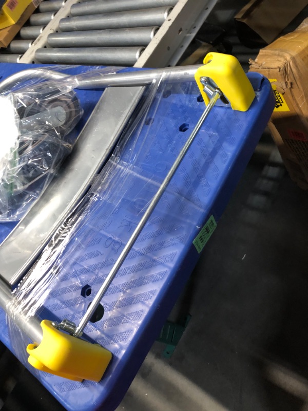 Photo 1 of ***DAMAGED - HOLES IN CART - MISSING HARDWARE - SEE PICTURES***
YSSOA Platform Truck with 1320lb Weight Capacity and 360 Degree Swivel Wheels, Foldable Push Hand Cart for Loading and Storage, Blue