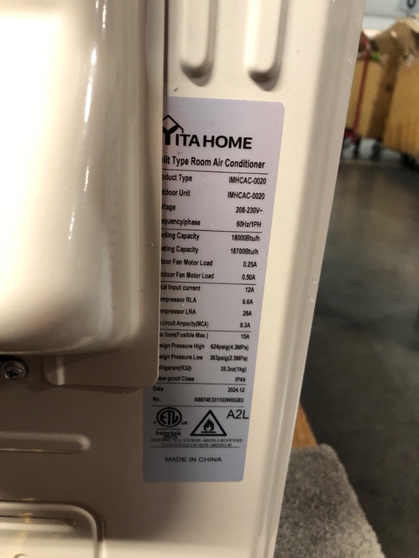 Photo 1 of ***MAJOR DAMAGE - PARTS ONLY - INCOMPLETE - SEE COMMENTS***
YITAHOME 18000 BTU Mini Split Air Conditioner Heat Pump System, Wifi Enabled 19 SEER2 208-230V Inverter Ductless AC Cool Up to 1250 Sq. Ft, Compatible with Alexa, Complete Installation Kit, White