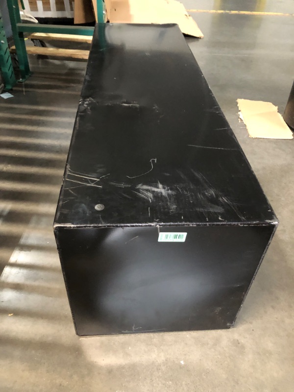 Photo 1 of ***MAJOR DAMAGE - COVERED IN DENTS - SEE PICTURES - NO PACKAGING***
Buyers Products 1702115 Steel Underbody Truck Box with Lockable Paddle Latch, 18x 18x 60 Inch, for Work/ Utility Truck, Heavy Duty Truck Bed Box, Made in the USA, Black