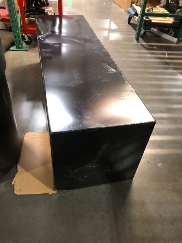 Photo 1 of ***MAJOR DAMAGE - COVERED IN DENTS - SEE PICTURES - NO PACKAGING***
Buyers Products 1702115 Steel Underbody Truck Box with Lockable Paddle Latch, 18x 18x 60 Inch, for Work/ Utility Truck, Heavy Duty Truck Bed Box, Made in the USA, Black