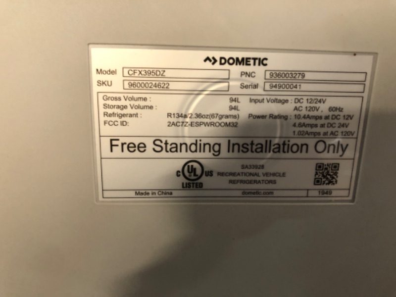 Photo 1 of ***NO PACKAGING - MISSING PARTS - SEE PICTURES***
Dometic CFX3 95DZ - Portable Refrigerator/Freezer, Mobile Dual-Zone Compressor Cooler 