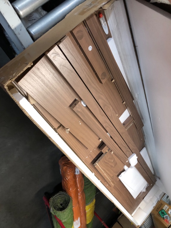 Photo 1 of ***PARTS ONLY***Walker Edison Arundo Fluted TV Stand for TVs up to 80 Inches, 70" TV Stand, Mocha