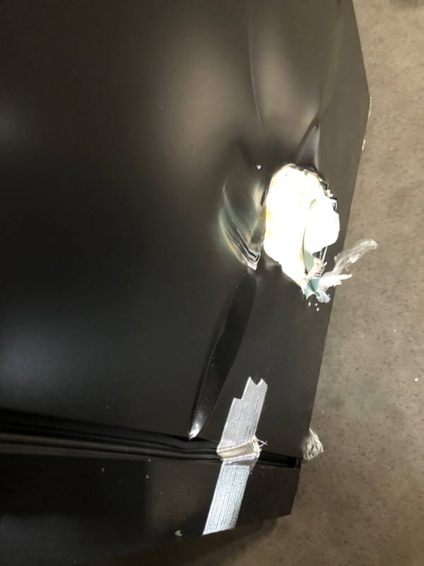 Photo 1 of ***MAJOR DAMAGE - SEE PICTURES***
NutriChef Compressor Refrigerator White & Red Chiller Countertop Cooler-Freestanding Compact Mini Wine 15 Bottle Capacity, Digital, Glass Door, Black, Quiet Operation Fridge Touch Temperature Control