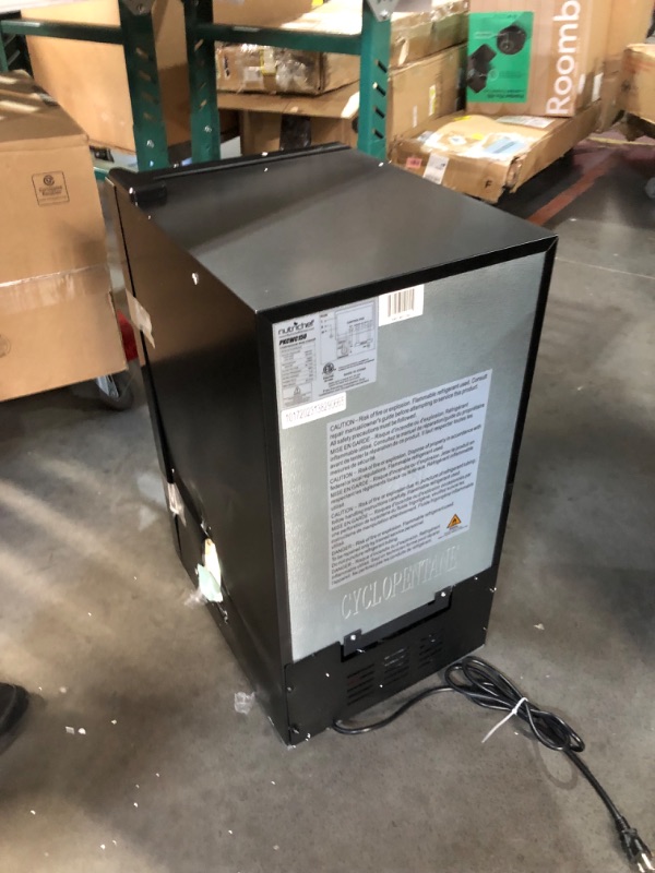 Photo 1 of ***MAJOR DAMAGE - SEE PICTURES***
NutriChef Compressor Refrigerator White & Red Chiller Countertop Cooler-Freestanding Compact Mini Wine 15 Bottle Capacity, Digital, Glass Door, Black, Quiet Operation Fridge Touch Temperature Control