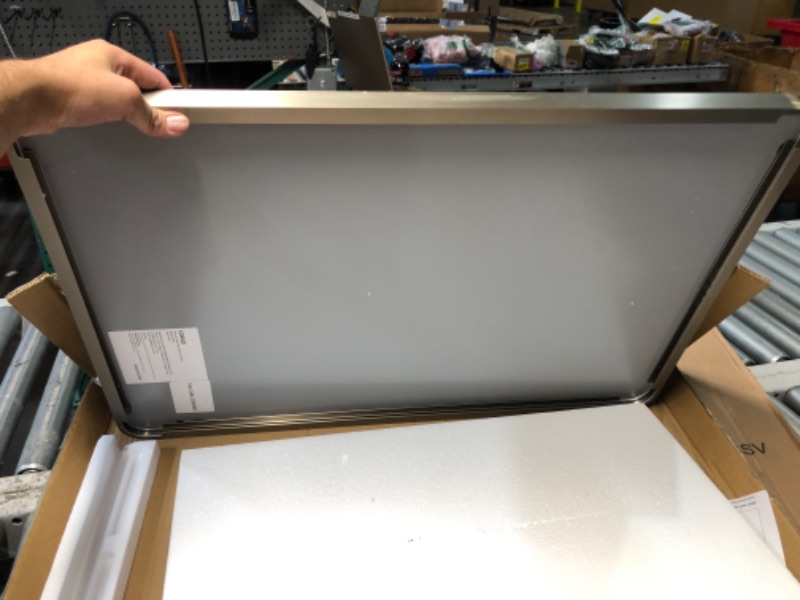 Photo 1 of (PARTIAL SET) (DAMAGED) SKINGWOLF Brushed Nickel 20x30 Inch Metal Framed Mirror for Wall, Large Rounded Rectangle Mirror, Anti-Rust, Tempered Glass, Hangs Horizontally or Vertically