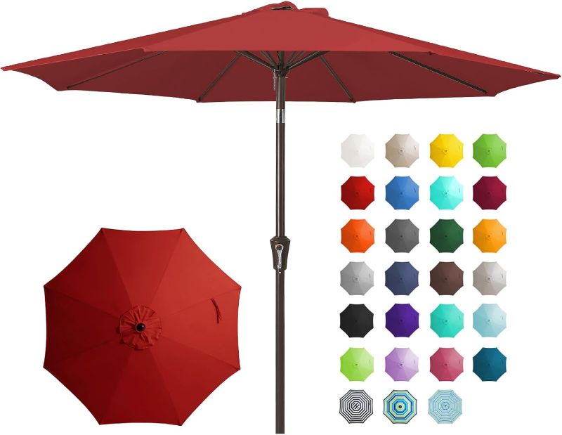 Photo 1 of 
JEAREY 9FT Outdoor Patio Umbrella Outdoor Table Umbrella with Push Button Tilt and Crank, Market Umbrella 8 Sturdy Ribs UV Protection Waterproof for Garden,...