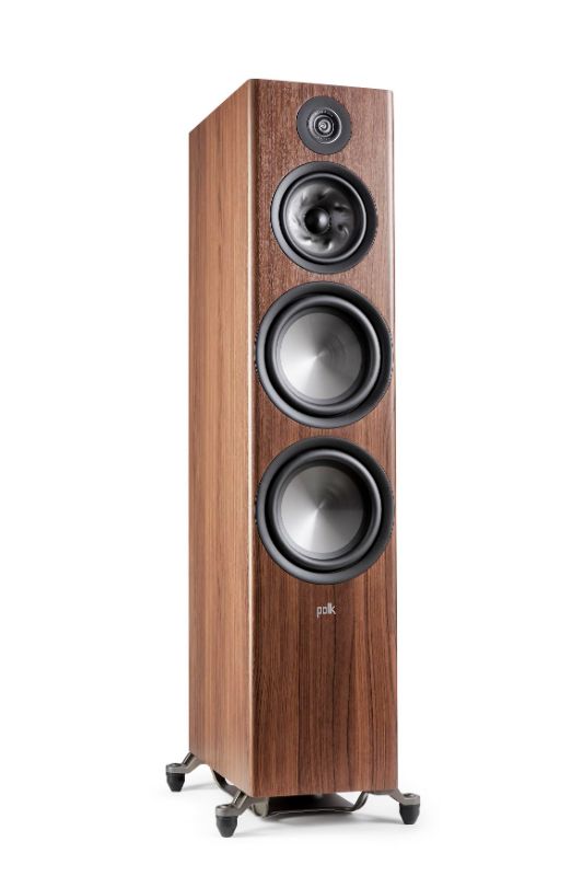 Photo 1 of **MAJOR DAMAGE - NOT FUNCTIONAL - SEE COMMENTS*** Polk Audio Reserve Series R700 Tower Speaker, 1" Tweeter, a 6.5" Woofers & Dual 8" Long-Throw Drivers, Hi-Res Certified, Dolby Atmos & IMAX Enhanced for Dynamic Home Theater Audio, Walnut Brown
