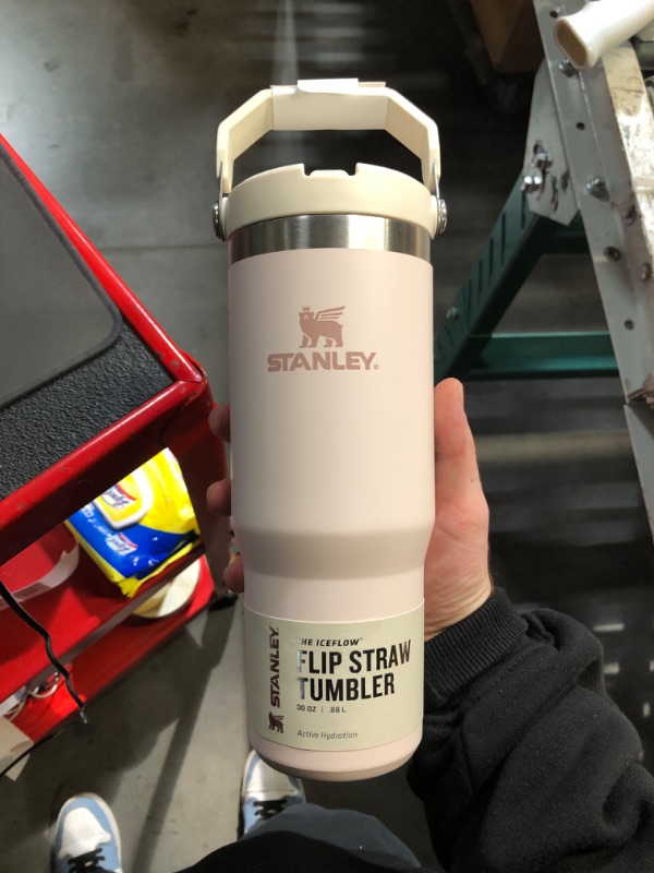 Photo 1 of (USED/FAIR) (BAGGED) Stanley the IceFlow 30 Oz Classic Flip Straw Tumbler Rose Quartz - Thermos/Cups &koozies at Academy Sports