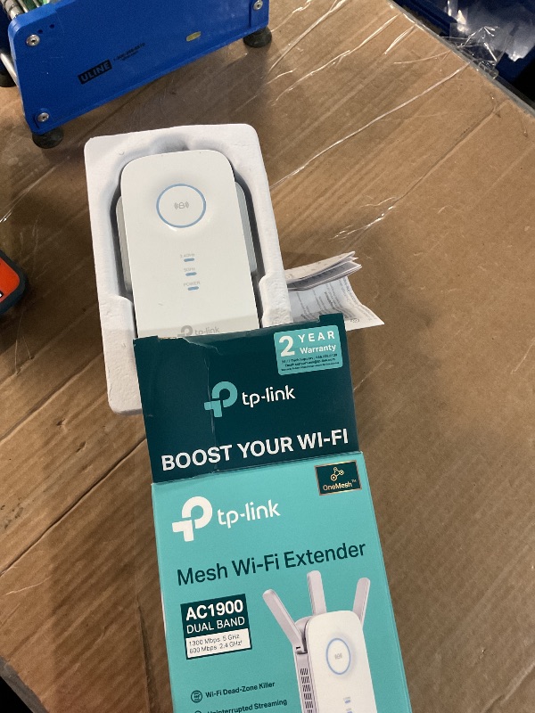 Photo 1 of (POWER TESTED) TP-Link AC1900 WiFi Extender (RE550), Covers Up to 2800 Sq.ft and 35 Devices, 1900Mbps Dual Band Wireless Repeater, Internet Booster, Gigabit Ethernet Port