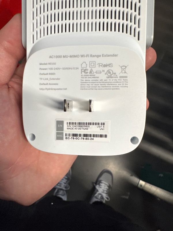 Photo 1 of (POWER TESTED) TP-Link AC1900 WiFi Extender (RE550), Covers Up to 2800 Sq.ft and 35 Devices, 1900Mbps Dual Band Wireless Repeater, Internet Booster, Gigabit Ethernet Port