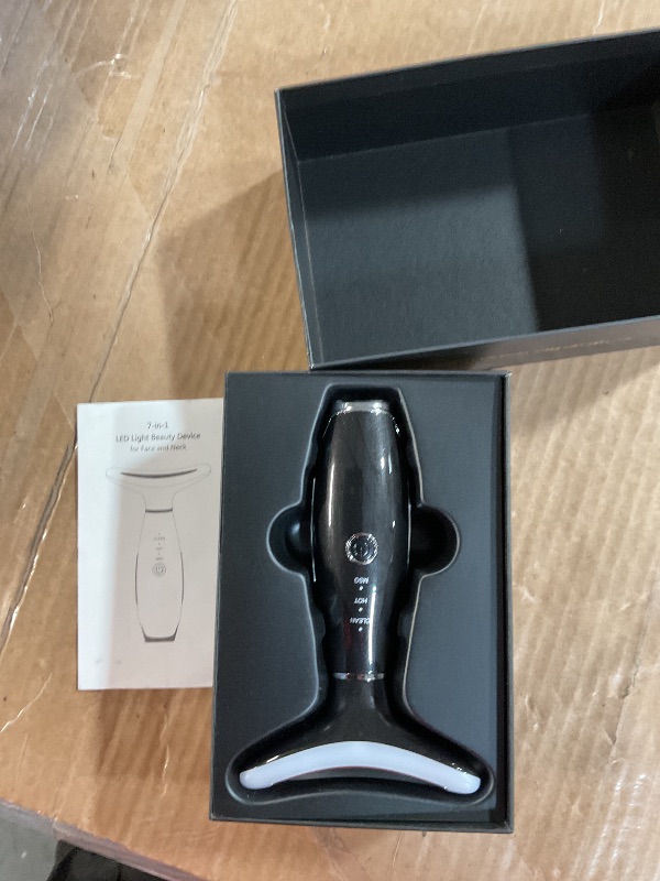 Photo 1 of Dopsikn 7 Color Galvanic Machines - Red Light Therapy for Face and Neck, Face Massager Tool for Wrinkles, Double Chin, Vibrating Facial Massager with Thermals, Black