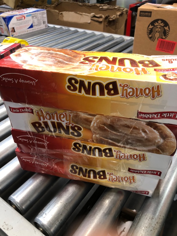 Photo 1 of ***(EXP: 04/14/25)NONREFUNDABLE***Little Debbie Honey Buns, 6 Individually Wrapped Pastries, 10.6 oz Box, Pack of 0ne (4)