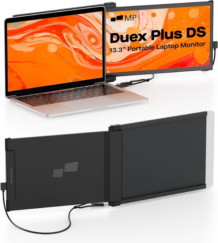 Photo 1 of **NOT IN ORIGINAL PACKAGING, MISSING CABLES, TURNS ON**  New Mobile Pixels Duex Plus DS Laptop Screen Extender, 13.3" FHD 1080P IPS Portable Monitor, Auto Rotation USB Type-C/HDMI Plug and Play Laptop Monitor, Windows/Mac/Android/Switch Compatible