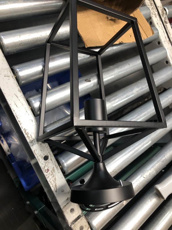 Photo 1 of ?Upgraded?Semi Flush Mount Ceiling Light, Black Industrial Ceiling Light Fixtures, Farmhouse Light Fixture for Hallway Stairway Garage Living Room Dining Room Balcony?Not waterproof, Not for Outdoor?