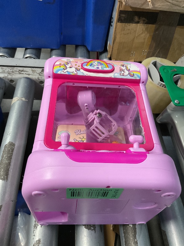 Photo 1 of ***MISSING MOST PLUSHIES AND CORD FOR MACHINE***
 Claw Machine for Kids,Unicorn Mini Vending Machines Candy Grabber Prize Dispenser Toys for Girls,Electronic Arcade Game with 20 Mini Plush Toys for Christmas Easter Birthday Gifts