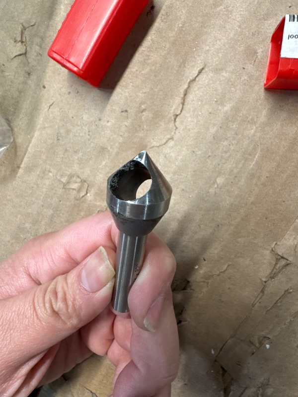 Photo 1 of ***(PARTS ONLY/ NON REFUNDABLE/ NO RETURNS OR REFUNDS)***Minor damage***
KEO 53514 Cobalt Steel Single-End Countersink, Uncoated (Bright) Finish, 82 Degree Point Angle, Round Shank, 3/8" Shank Diameter, 3/4" Body Diameter