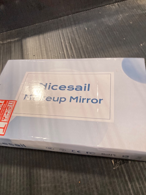 Photo 1 of Nicesail LED Lighted Makeup Mirror Tabletop, 10X Magnifying Mirror with 3 Color Lights, Brightness Adjustable Height Adjustable, Double Sided Mirror in Chrome Finish (8 Inch, 10X)