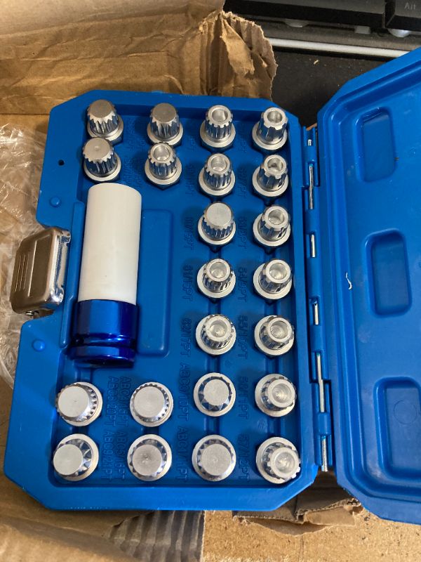 Photo 1 of JAMTON 23pcs Anti-Theft Wheel Lock Lug Nut Remover Tool Kit Compatible with VW/for Volkswagen Series, Automotive Wheel Nuts Screw Removal Key Socket Set with 1/2" Square Drive Adapter