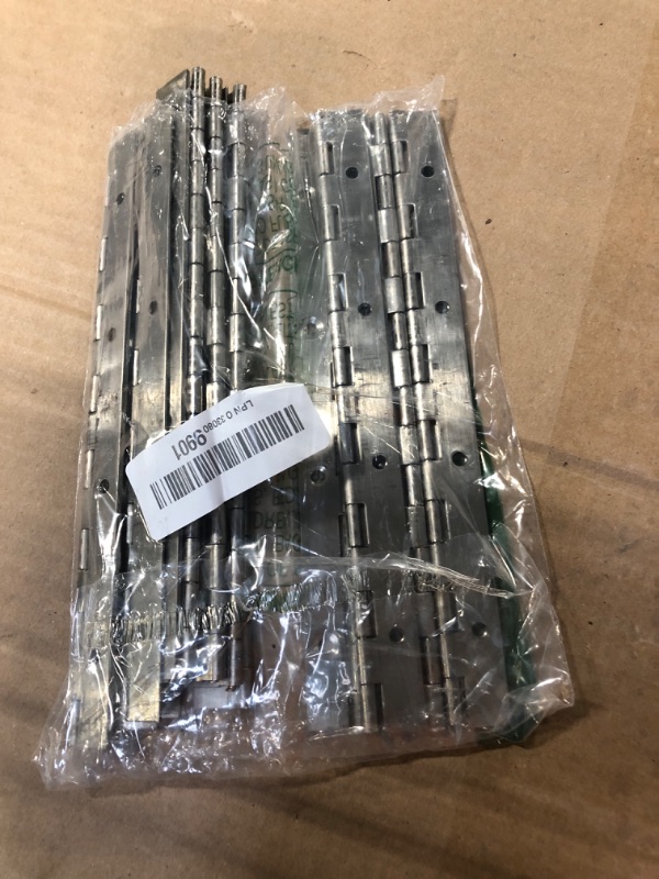 Photo 1 of 12 PCS 8 Inch Continuous & Piano Hinges, 1.2'' Open Width Heavy Duty Stainless Steel Long Hinge, 0.04'' Thickness Folding Hinges for Storage Boxes, Cabinets, Door, Piano, Wood Furniture,Silver