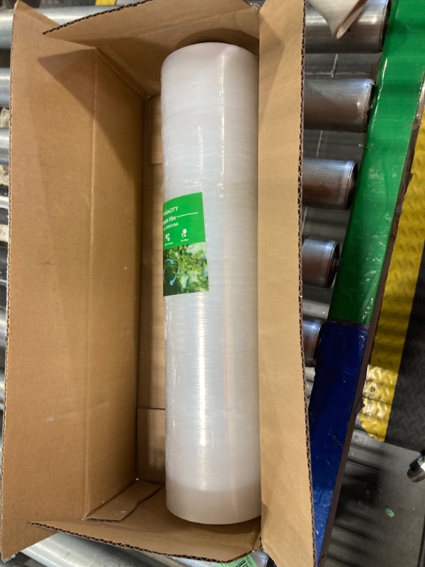 Photo 1 of **missing handles**FugaCity Stretch Wrap Film-15 Inch 1000 ft 60 Gauge Shrink Wrap for Pallet Wrapping, Industrial Strength 1 Roll Pallet Wrap with Handles, Moving Supplies Plastic Wrap Roll, 500% Stretch, Transparent