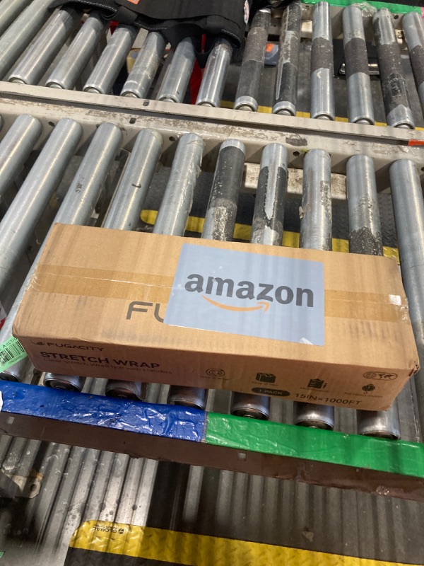 Photo 1 of **missing handles**FugaCity Stretch Wrap Film-15 Inch 1000 ft 60 Gauge Shrink Wrap for Pallet Wrapping, Industrial Strength 1 Roll Pallet Wrap with Handles, Moving Supplies Plastic Wrap Roll, 500% Stretch, Transparent