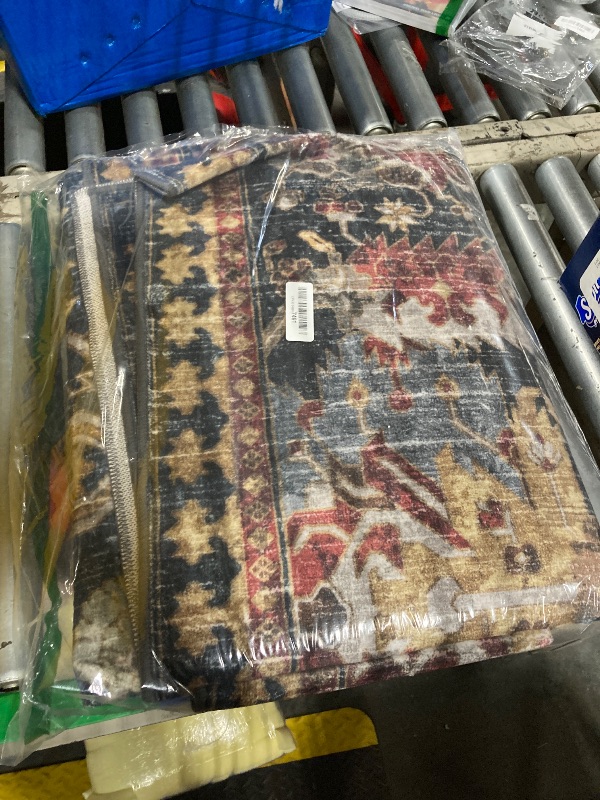 Photo 1 of RUGSURE Washable Area Rugs - Perfect for Living Room, Bedroom, Kids Room, Nursery - Stain & Water Resistant Non-Slip, Pet & Child Friendly, Vintage Tribal Area Rugs (Rust, 5' x 7')