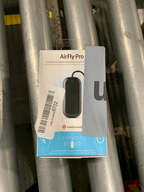 Photo 1 of Twelve South AirFly Pro | Bluetooth Wireless Transmitter/Receiver Adapter for 2 Headphones, Audio Sharing, Compatible with 3.5mm aux Jack for Airplanes, TV, Gym, Stereo, Travel, 25+ Hr Battery, Black