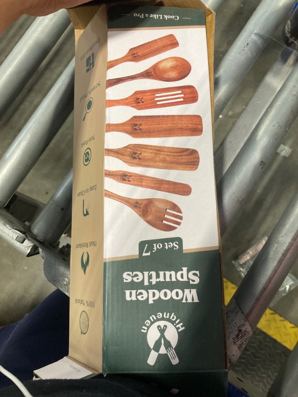 Photo 1 of 10 Pack Wooden Utensils for Cooking, Wood Utensil Set for Kitchen, Teak Wooden Spoon for Cooking, Non-Stick Spatula Ladle