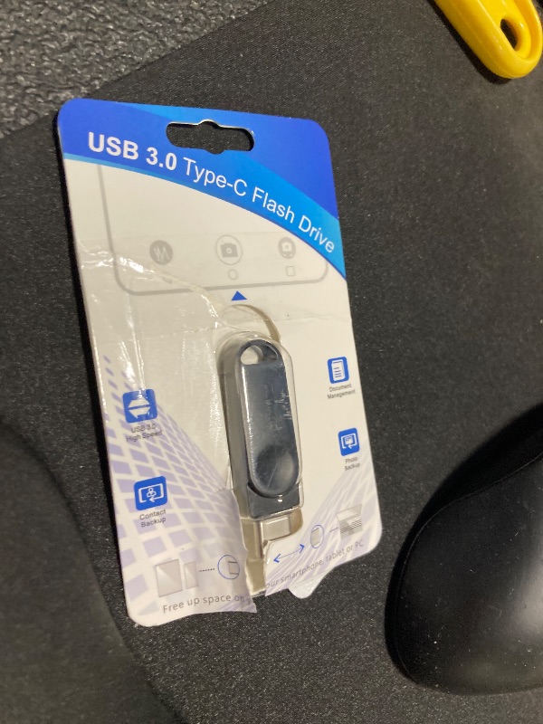Photo 1 of 128GB Dual USB Type C +A Flash Drive 2-in-1 OTG USB 3.0 Thumb Drive Metal UDP Waterproof Swivel Design Portable for PC Laptop Tablet Android Smartphone iPhone 15 and More, Black