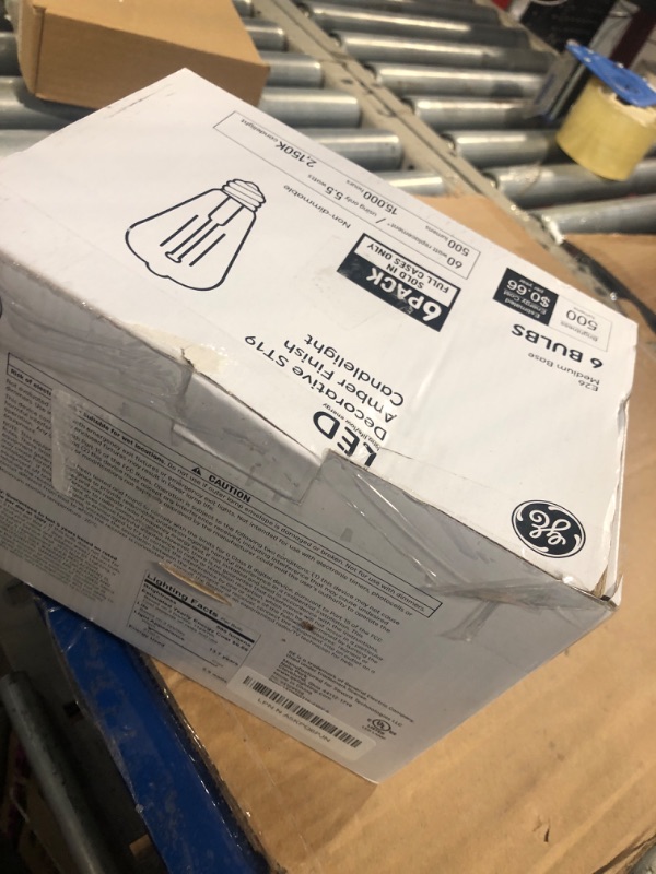 Photo 1 of    GE Vintage Style LED Light Bulbs, 60 Watt, Amber Finish, ST19 Edison Style Bulbs (6 Pack)