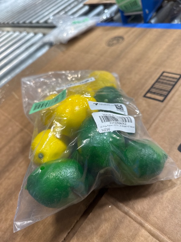 Photo 1 of 12 Pcs Fake Lemons Limes,Artificial Lemons Fake Fruits Lemon for Kichen Party Chirstmas Decor Photography Prop, Artificial Fruits Lemon Prop, Double Colour(6 Green+6 Yellow)
