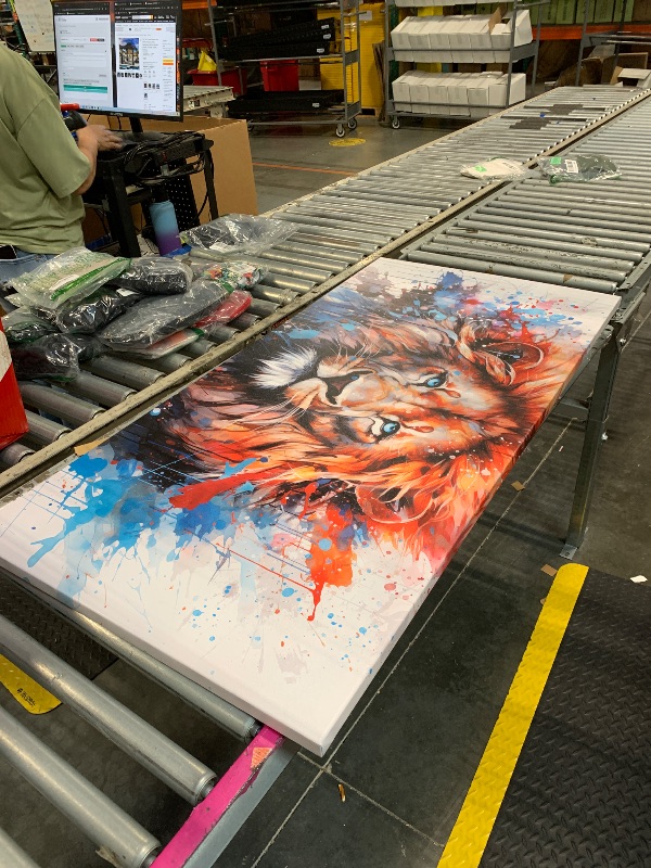 Photo 1 of ***Item has no packaging*** CIRABKY Lion Canvas Wall Art for Living Room - Modern Teen Wall Decor for Dedroom Ready to Hang Size 24" x 48"