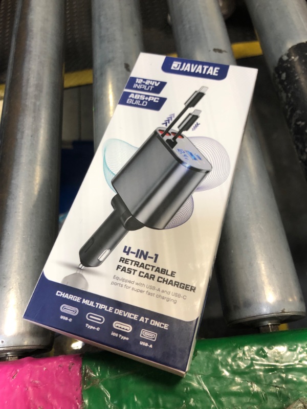 Photo 1 of ?2025 Upgraded? Retractable Car Charger | 4 in 1 Fast Car Charger Adapter with Dual Retractable Type-C & iOS Cords USB-A & USB-C Ports | Compatible with iOS 16/15/14/13/12/11/Tablet/Galaxy & Pixel
