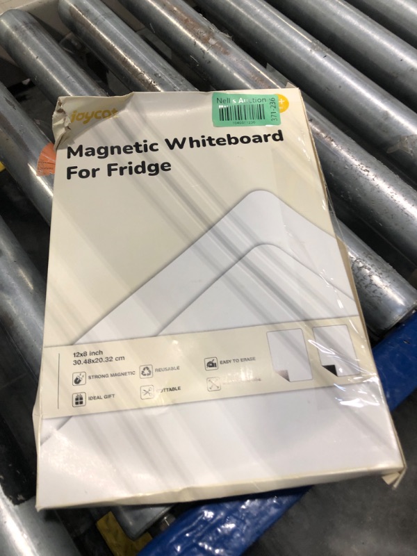 Photo 1 of ***MARKERS MISSING***JoyCat 2 Pack Magnetic Dry Erase Whiteboard for Refrigerator, 12"x8" Erasable Blank Notepad for Home Kitchen Office Organizer and Planner Include 1 Eraser,& 6 Markers