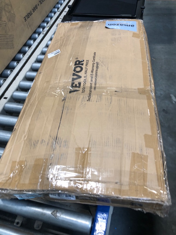 Photo 1 of VEVOR Welding Table 36"x18", 1200lbs Load Capacity Steel Welding Workbench Table on Wheels, Portable Work Bench with Braking Lockable Casters, 4 Tool Slots, 5/8-inch Fixture Holes, Tool Tray